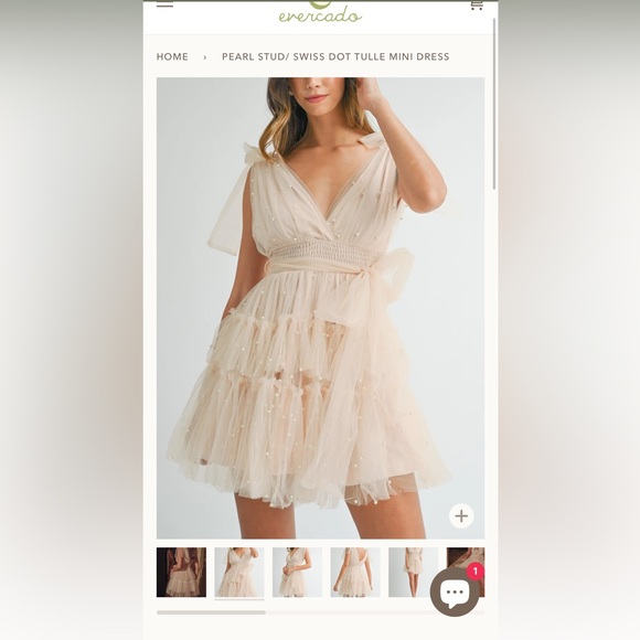 Dresses & Skirts - Pearl stud tulle mini dress